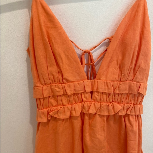 WAYF Orange Ruffle Dress - Picture 4 of 5